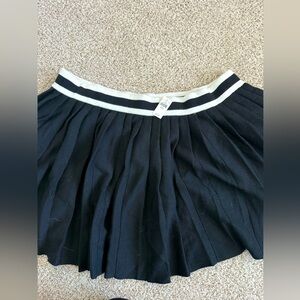 Aerie Black Pleated Sweater Skirt